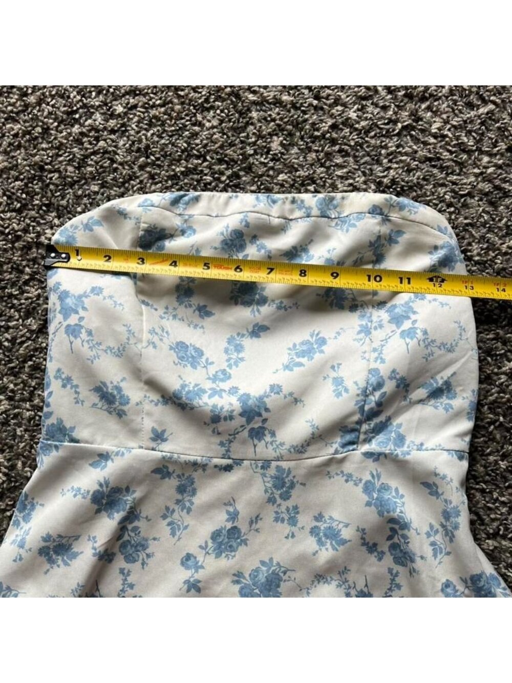 Altar'd State Blue White Floral Small Blouse/Mini Dress Bow Detail Summer Dainty - Picture 4 of 8